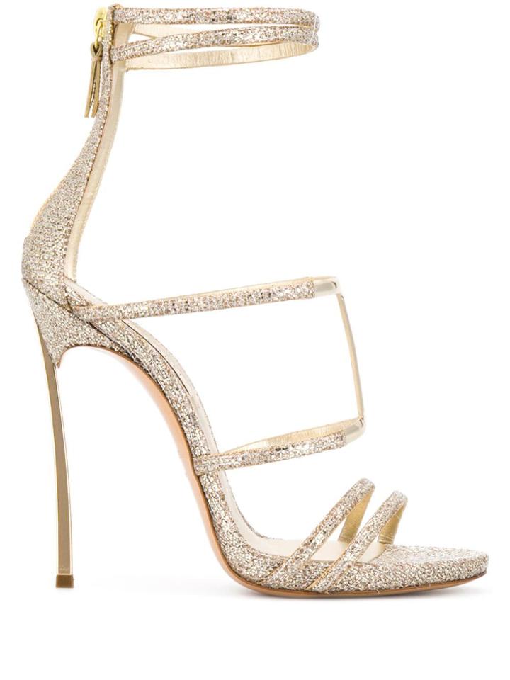 Casadei Stiletto Thin Strap Sandals - Gold