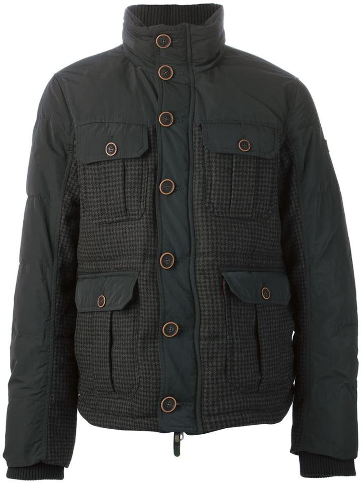 Armani Jeans Houndstooth Panel Cargo Jacket