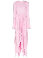 Khaite Gerta Pleated Midi Dress - Pink