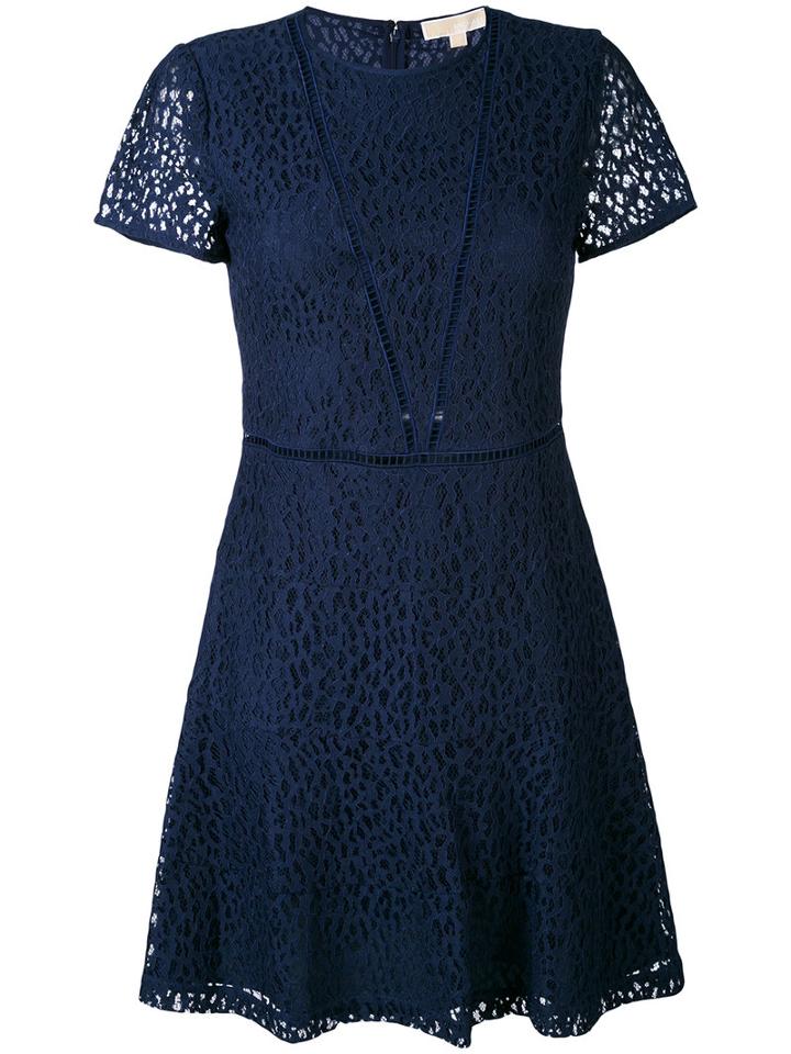 Michael Michael Kors - Flared Lace Dress - Women - Cotton/polyamide/viscose - 4, Blue, Cotton/polyamide/viscose