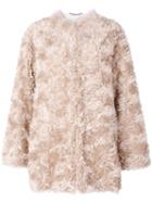 Stella Mccartney - Fur Free Fur Jacket - Women - Cotton/viscose/mohair/wool - 36, Nude/neutrals, Cotton/viscose/mohair/wool