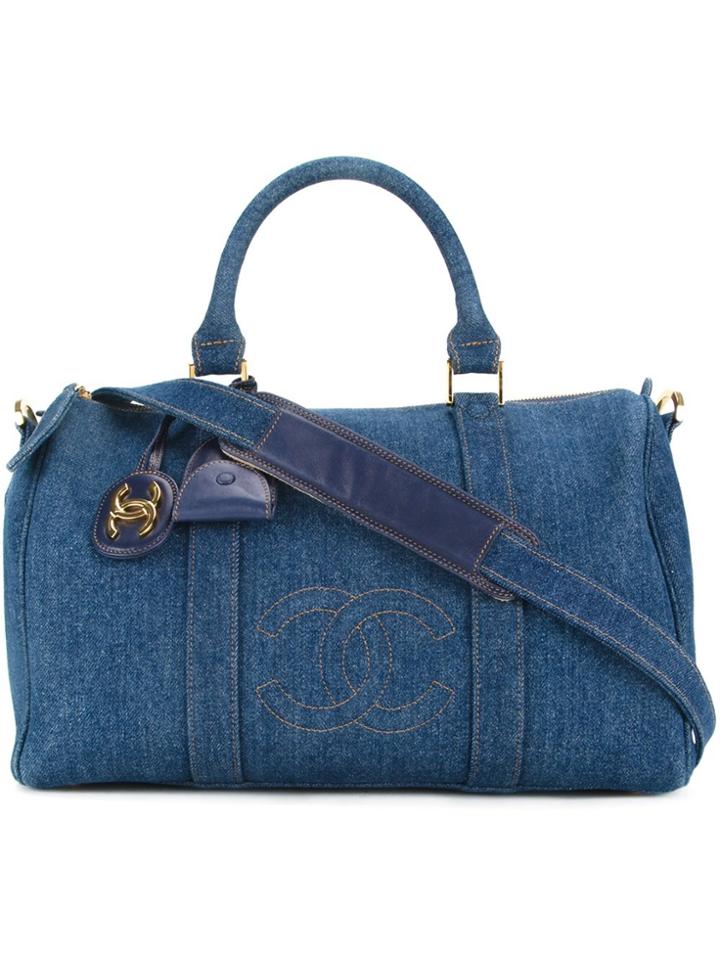 Chanel Vintage '2way' Boston Travel Bag - Blue