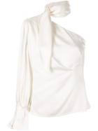 Peter Pilotto Satin One Shoulder Tie Top - White