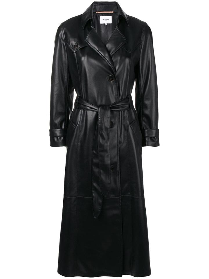 Nanushka Belted Trench Coat - Black