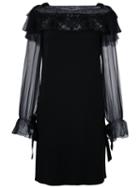 Lace Trim Dress - Women - Silk/cotton/polyamide/viscose - 44, Black, Silk/cotton/polyamide/viscose, Alberta Ferretti