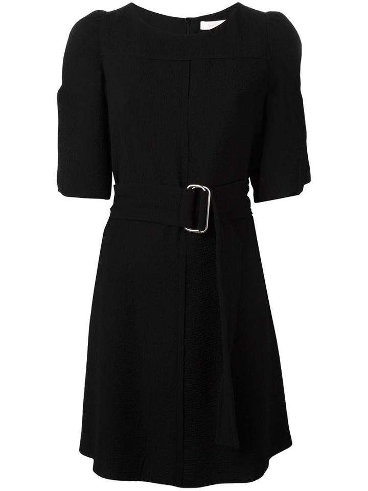 See By Chloé Belted Shirt Dress, Women's, Size: 40, Black, Polyester/viscose