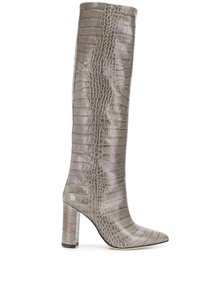 Paris Texas Crocodile Effect Boots - Grey