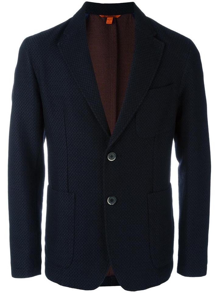 Barena Textured Blazer, Men's, Size: 50, Blue, Cotton/wool/acetate/cotton