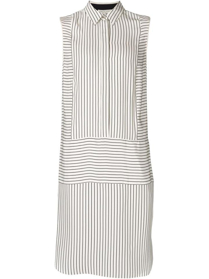 Rag & Bone Sleeveless Shirt Dress, Women's, Size: Medium, White, Silk