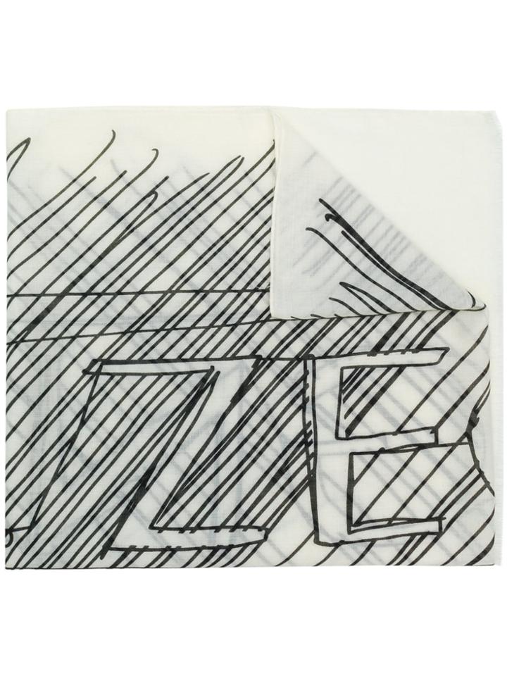 Ermenegildo Zegna Printed Scarf - White