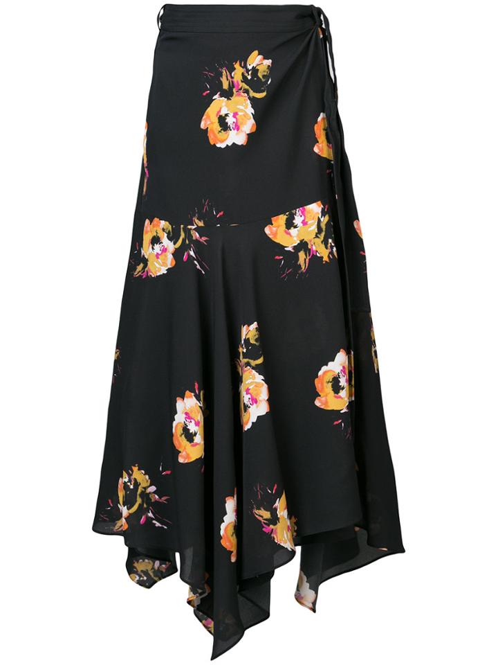 A.l.c. Floral Print Wrap Skirt - Black