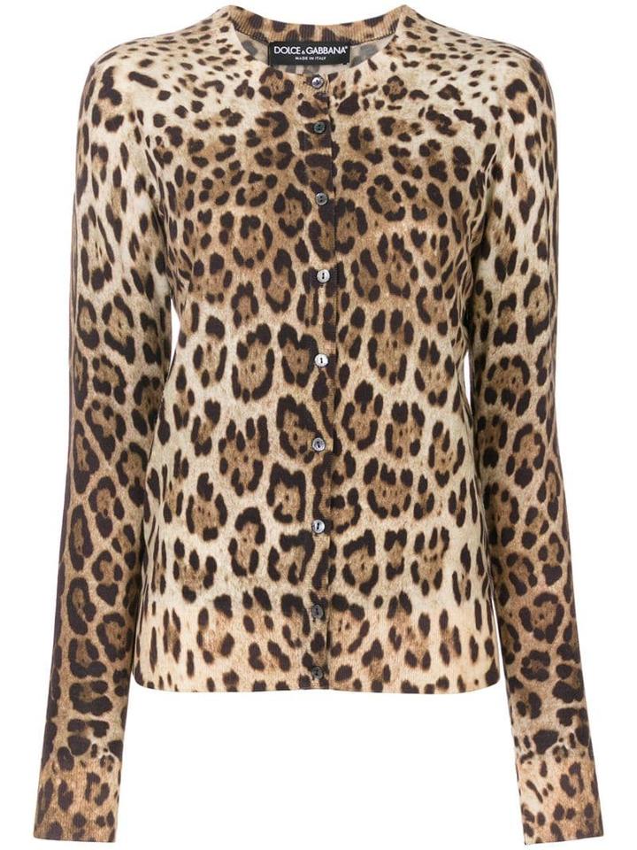 Dolce & Gabbana Leopard Print Cardgian - Neutrals