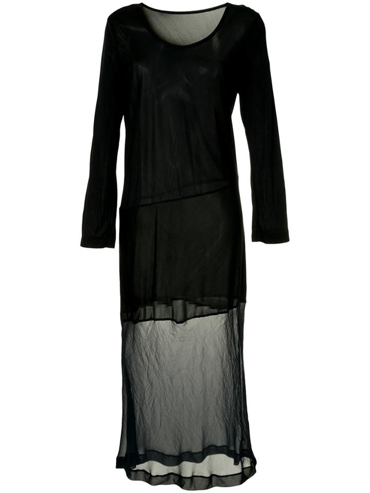 Comme Des Garçons Vintage Long-sleeve Midi Dress - Black
