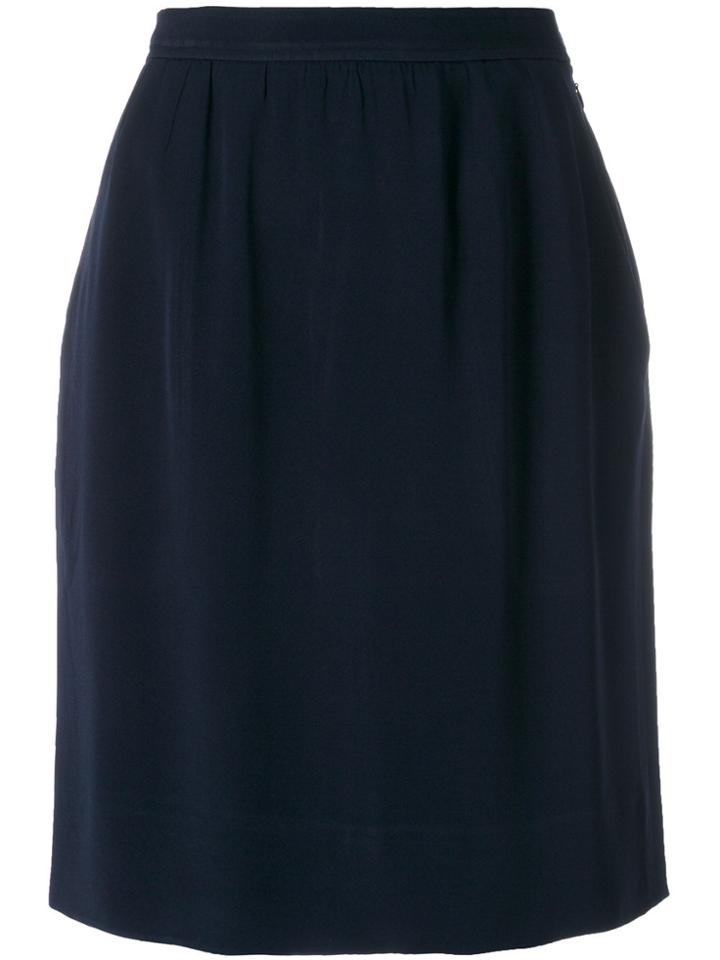 Yves Saint Laurent Vintage Straight Short Skirt - Blue