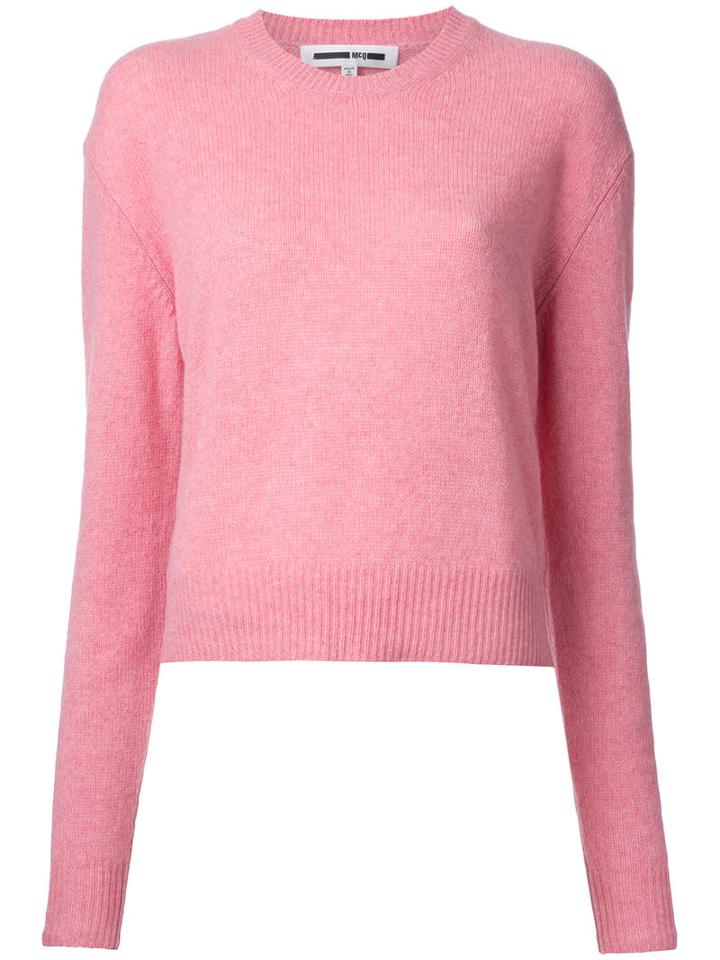 Mcq Alexander Mcqueen Crew Neck Jumper, Women's, Size: Medium, Pink/purple, Cotton