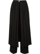 Off-white Pleated Panel Trouserss, Size: Large, Black, Viscose/polyester