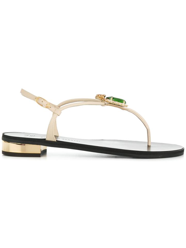Giuseppe Zanotti Design Crystal-embellished Sandals - Nude & Neutrals
