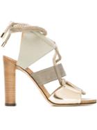 Jimmy Choo Henni Sandals, Women's, Size: 38, Nude/neutrals, Leather/cotton
