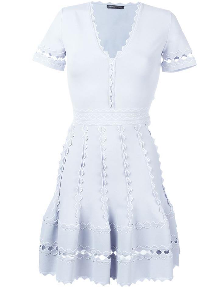 Alexander Mcqueen Knitted Laser Cut Dress, Women's, Size: S, Pink/purple, Viscose/polyester