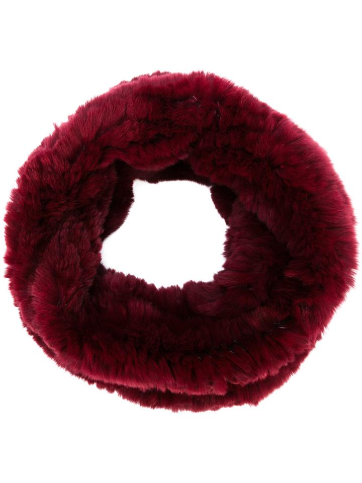 Yves Salomon Round Scarf - Red