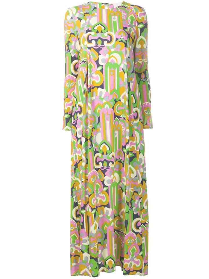 La Doublej Longsleeved Printed Maxi Dress - Green
