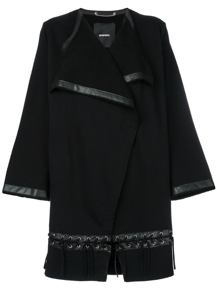 Diesel Open Waterfall Jacket - Black