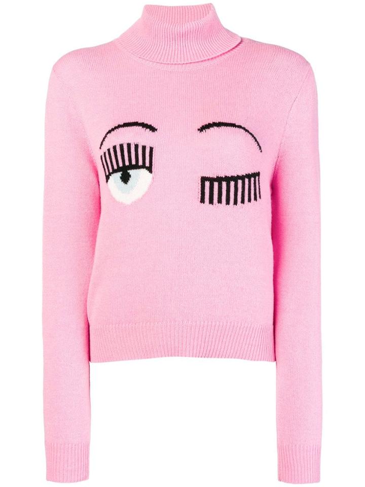 Chiara Ferragni Flirting Turtleneck Jumper - Pink & Purple
