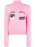 Chiara Ferragni Flirting Turtleneck Jumper - Pink & Purple