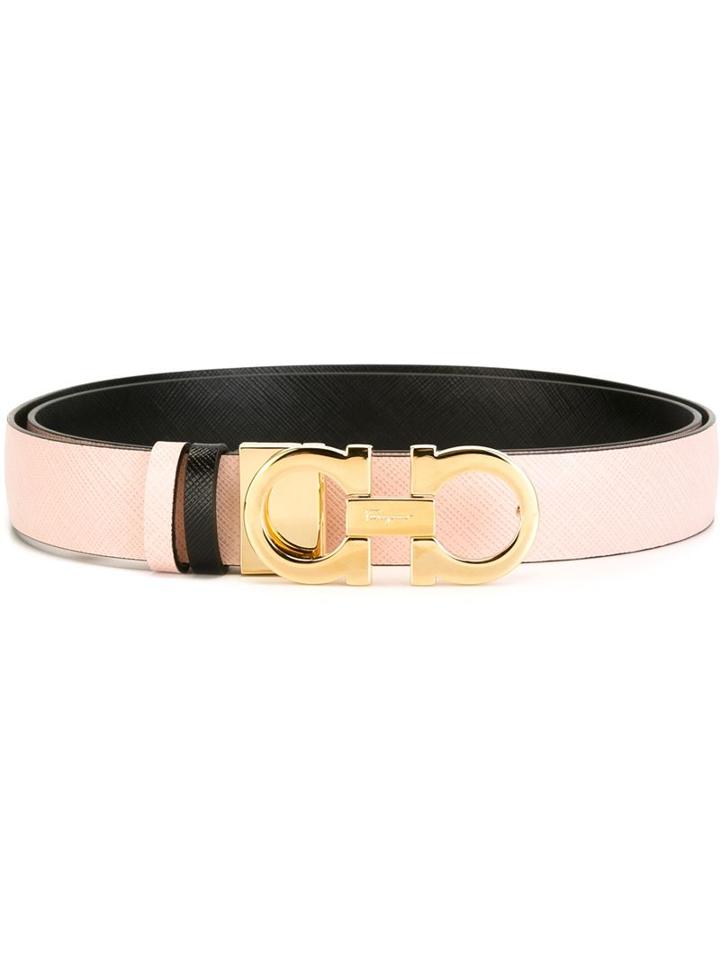 Gancini Buckle Belt, Women's, Size: 100, Pink/purple, Calf Leather, Salvatore Ferragamo
