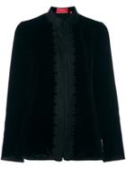 For Restless Sleepers Mandarin Neck Jacket, Women's, Size: Small, Black, Rayon/silk
