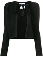 Moschino Neck Tie Lurex Cardigan - Black