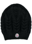 Moncler Cable Knit Hat - Black