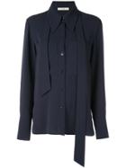 Tibi Lightweight Triacetate Blouse With Removable Tie - Blue
