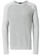 Zanone Double Knit Crew Neck Sweater - Grey