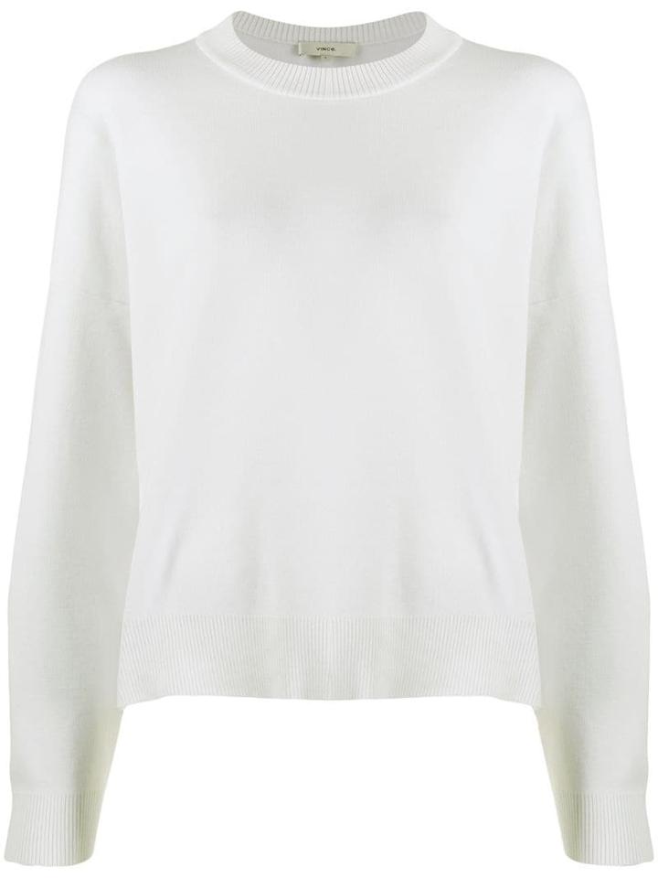 Vince Boxy Crewneck Sweater - White