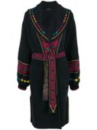 Etro Embroidered Dressing Gown Coat - Black