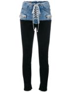 Unravel Project Contrast Denim Biker Trousers - Black