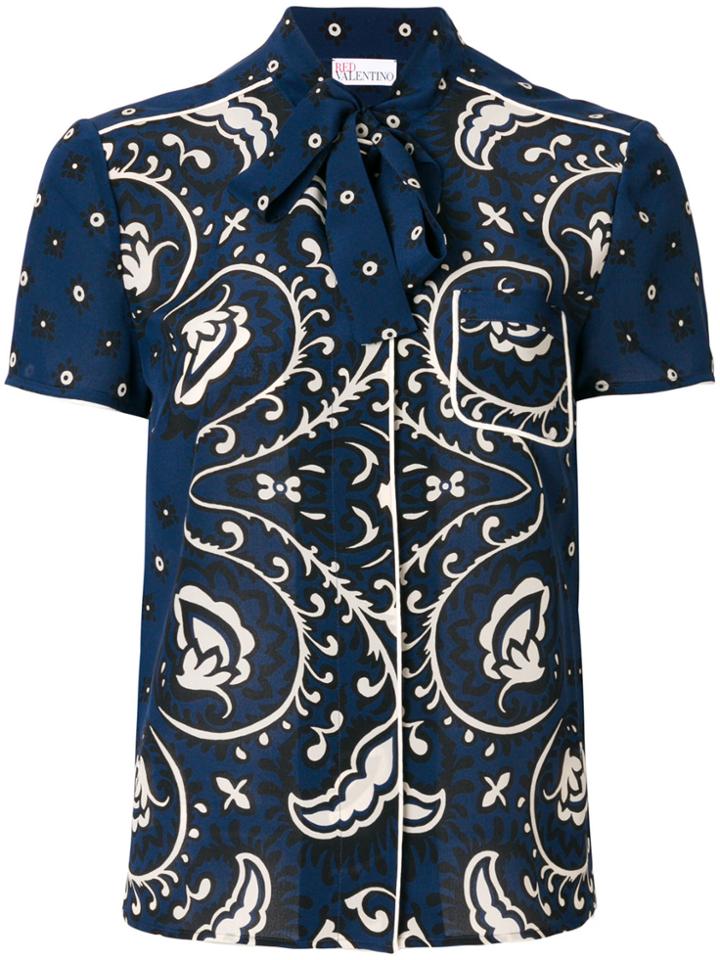 Red Valentino Printed Button Shirt - Blue