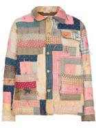 Bode Patchwork Quilted Cotton Workwear Jacket - Pink