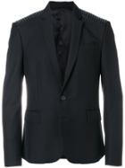 Les Hommes Urban Stitched Shoulder Blazer - Black