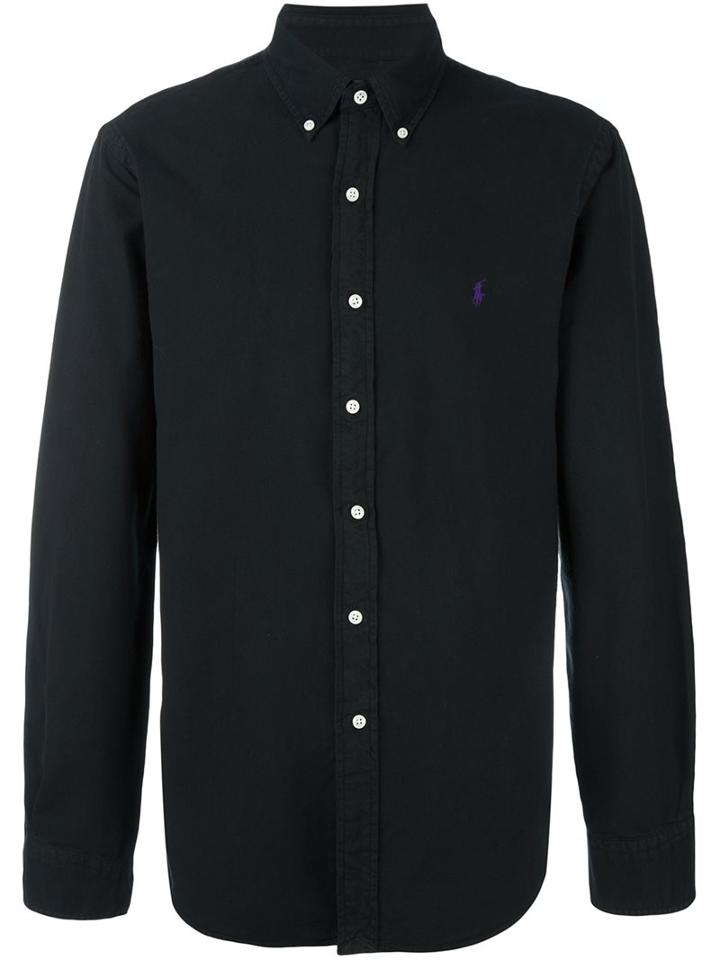 Polo Ralph Lauren Embroidered Logo Shirt, Men's, Size: Small, Black, Cotton