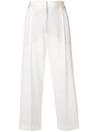 Alberto Biani Creased Cropped Trousers - White