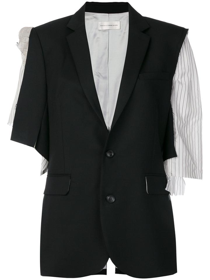 Faith Connexion Distressed Asymmetric Blazer - Black