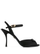Dolce & Gabbana Peep Toe Bow Sandals - Black