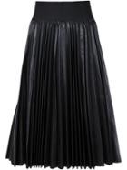 Marni Pleated Skirt, Women's, Size: 40, Black, Silk/lamb Skin/polyester/spandex/elastane