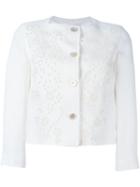 Ermanno Scervino Broderie Anglaise Jacket, Women's, Size: 40, White, Polyamide/linen/flax