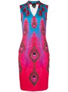Just Cavalli Gradient Print Fitted Dress - Red