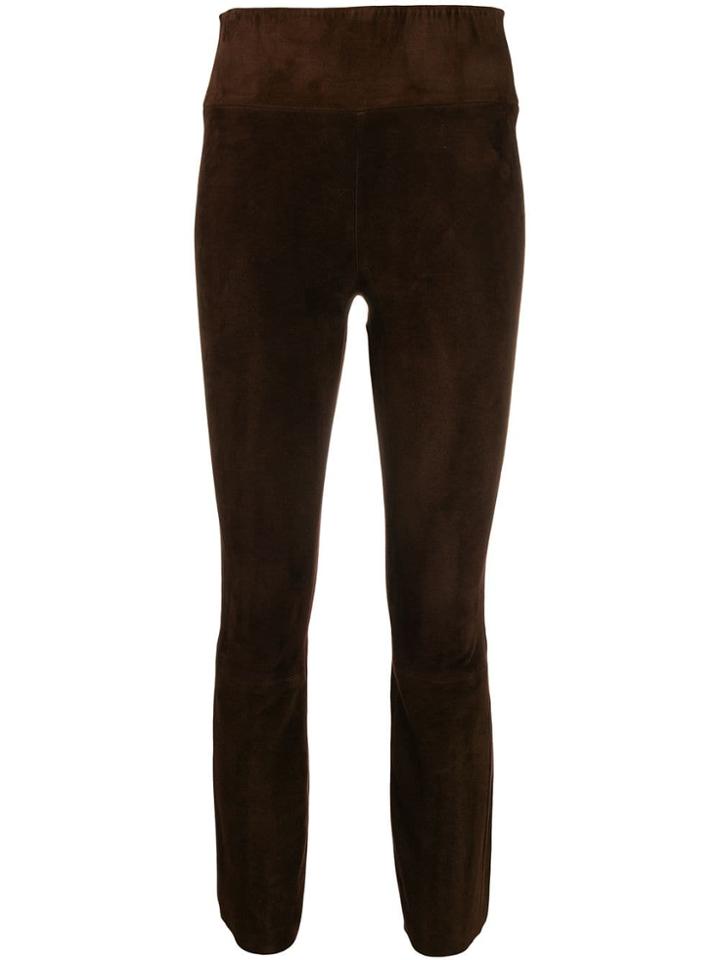 Sprwmn Crop Flared Trousers - Brown