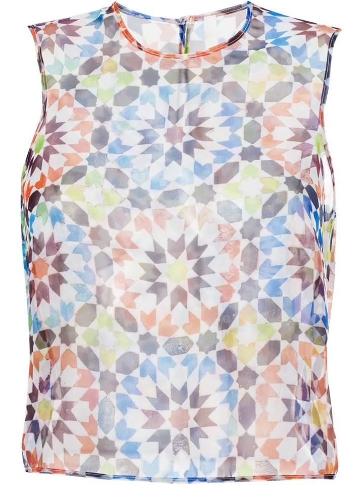 Miahatami Geometric Print Crop Top
