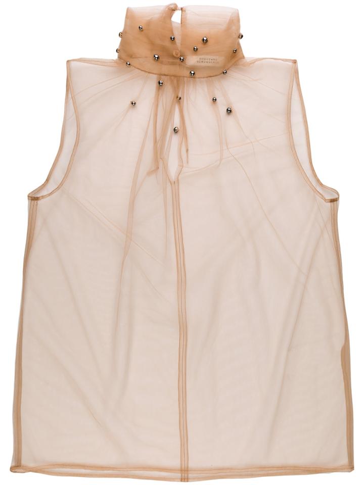Dorothee Schumacher Sheer Embellished Sleeveless Top - Nude & Neutrals